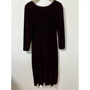Vintage Prairie Cottage Velvet‎ Steampunk Midi Dress Long Sleeve Maggy London 6